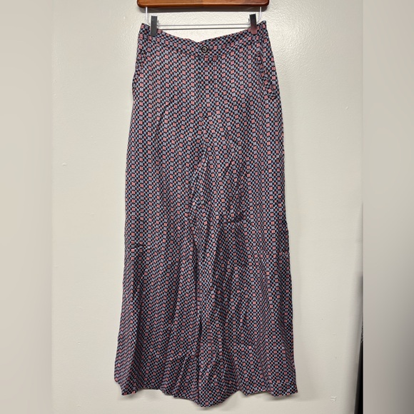 Maeve By Anthropologie Wide Leg Palazzolo Geometric 100% Viscose Pants Size 4 - Picture 1 of 6